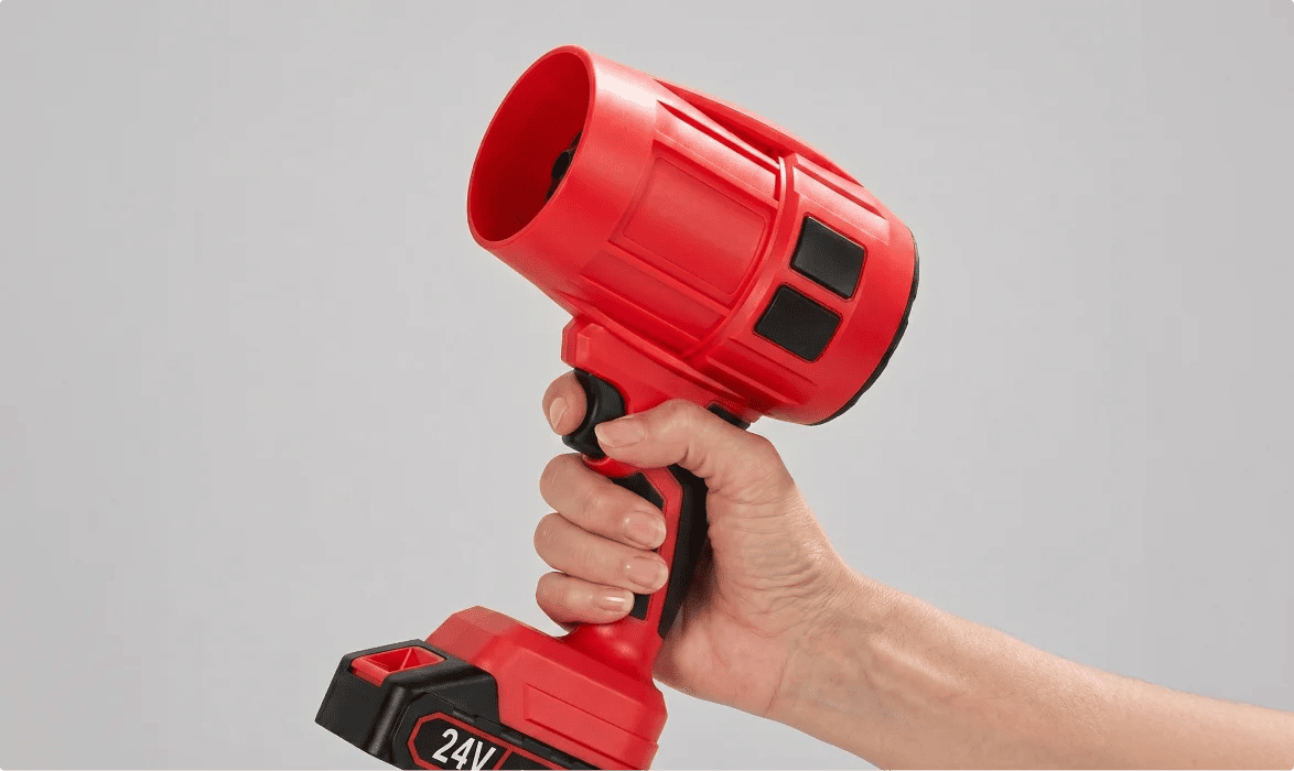 Compact Wood Ranger blower held comfortably in one hand