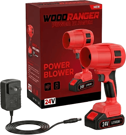 Wood Ranger Power Blower package with blower, battery and charging cable